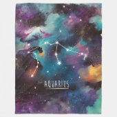 アクエリアス〔占星術の〕十二宮図星 – フリースブランケット (正面)