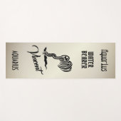 アクエリアス〔占星術の〕十二宮図標識とシンボルアンティーク金ゴールド ヨガマット (正面(横))