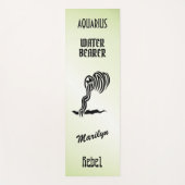 アクエリアス〔占星術の〕十二宮図標識とシンボルグリーン ヨガマット (正面)