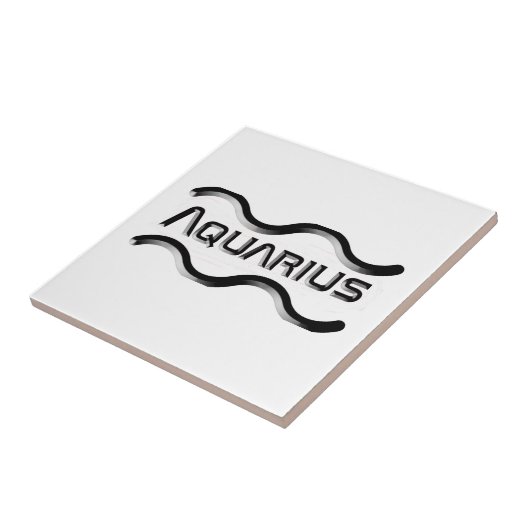 アクエリアス、〔占星術の〕十二宮図標識の抽象デザイン、 タイル (側面)