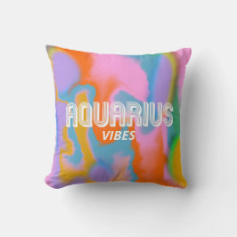 アクエリアス〔占星術の〕十二宮図標識カラフルモダン装飾用クッション クッション