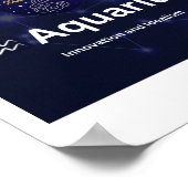 アクエリアス〔占星術の〕十二宮図標識ステッカー ポスター (角)