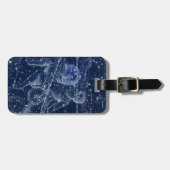 アクエリアス〔占星術の〕十二宮図標識ヴィンテージイラストレーション ラゲッジタグ (正面横)