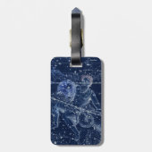 アクエリアス〔占星術の〕十二宮図標識ヴィンテージイラストレーション ラゲッジタグ (裏面縦)