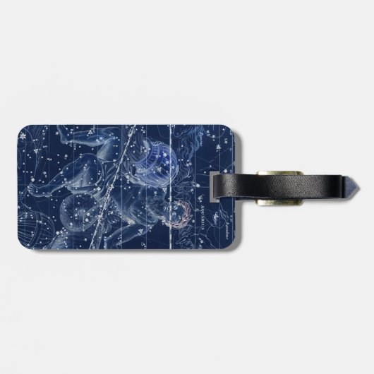 アクエリアス〔占星術の〕十二宮図標識ヴィンテージイラストレーション ラゲッジタグ (裏面横)