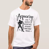 アクエリアス〔占星術の〕十二宮図標識占星術性形質 Tシャツ (正面)