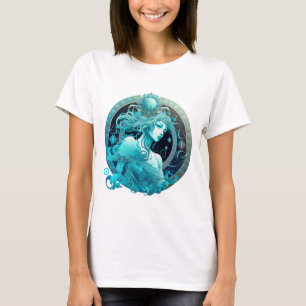 アクエリアス〔占星術の〕十二宮図標識昇華デザインアクエリアス Tシャツ