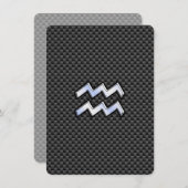 アクエリアス〔占星術の〕十二宮図標識炭素繊維スタイル (正面/裏面)