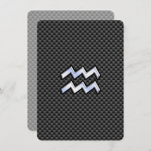 アクエリアス〔占星術の〕十二宮図標識炭素繊維スタイル (正面/裏面)