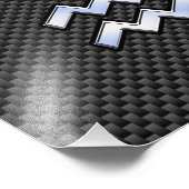 アクエリアス〔占星術の〕十二宮図標識炭素繊維スタイル フォトプリント            (角)