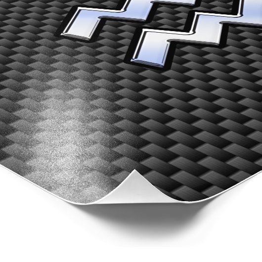 アクエリアス〔占星術の〕十二宮図標識炭素繊維スタイル フォトプリント            (角)