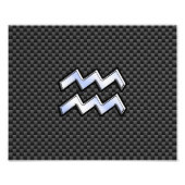 アクエリアス〔占星術の〕十二宮図標識炭素繊維スタイル フォトプリント            (正面)