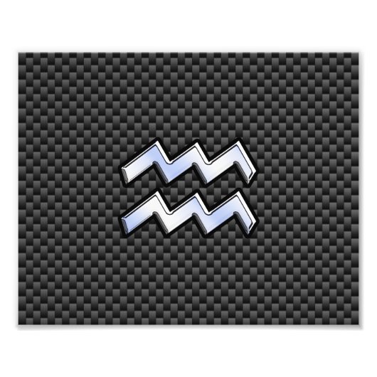 アクエリアス〔占星術の〕十二宮図標識炭素繊維スタイル フォトプリント            (正面)