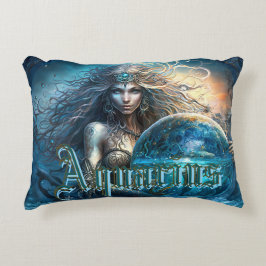 アクエリアス〔占星術の〕十二宮図標識 アクセントクッション