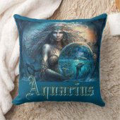 アクエリアス〔占星術の〕十二宮図標識 クッション (ブランケット)