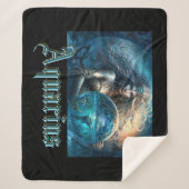 アクエリアス〔占星術の〕十二宮図標識 シェルパブランケット (正面)