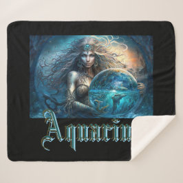 アクエリアス〔占星術の〕十二宮図標識 シェルパブランケット