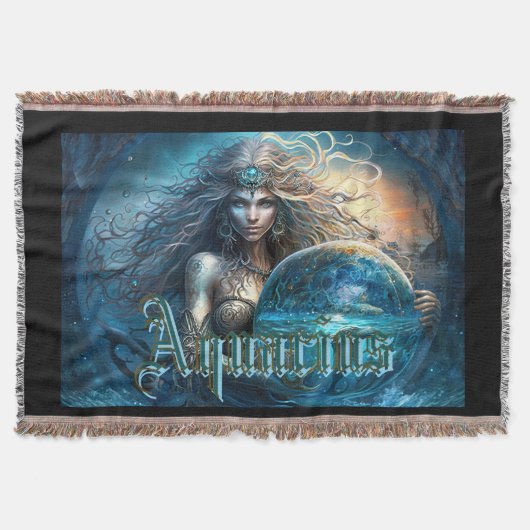 アクエリアス〔占星術の〕十二宮図標識 スローブランケット (正面)