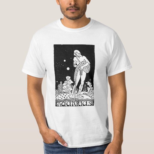 アクエリアス〔占星術の〕十二宮図標識 Tシャツ (正面)