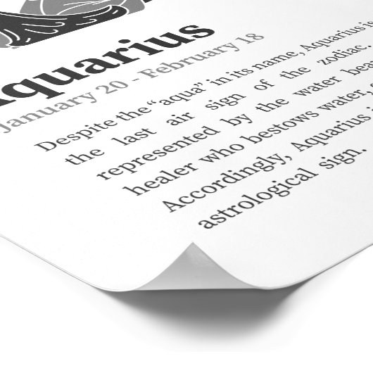 アクエリアス〔占星術の〕十二宮図看板ポスター ポスター (角)