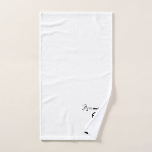 アクエリアス〔占星術の〕十二宮図記号と記号 バスタオルセット (ハンドタオル)