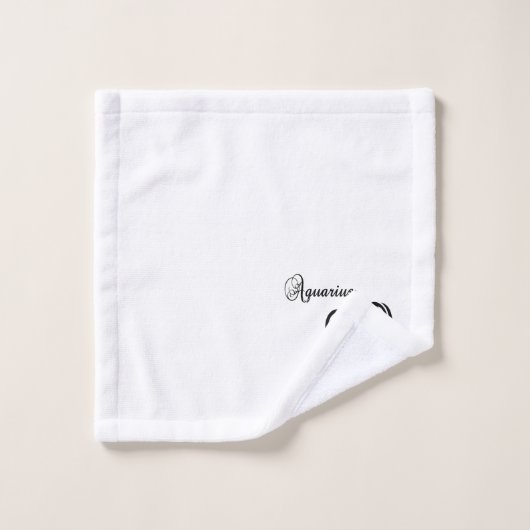 アクエリアス〔占星術の〕十二宮図記号と記号 バスタオルセット (ウォッシュタオル)