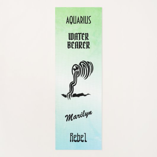 アクエリアス〔占星術の〕十二宮図記号と記号 ヨガマット (正面)