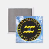 アクエリアス/〔占星術の〕十二宮図誕生日シンボルや象徴 マグネット (正面/裏面)