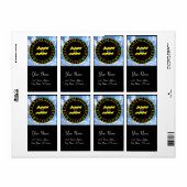 アクエリアス〔占星術の〕十二宮図誕生日ジュエルブルーサファイア金ゴールド ラベル (フルシート)