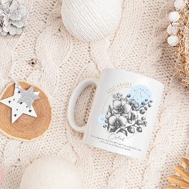 アクエリアス〔占星術の〕十二宮図誕生花月誕生日 コーヒーマグカップ