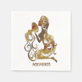 アクエリアス〔占星術の〕十二宮図 スタンダードカクテルナプキン (正面)