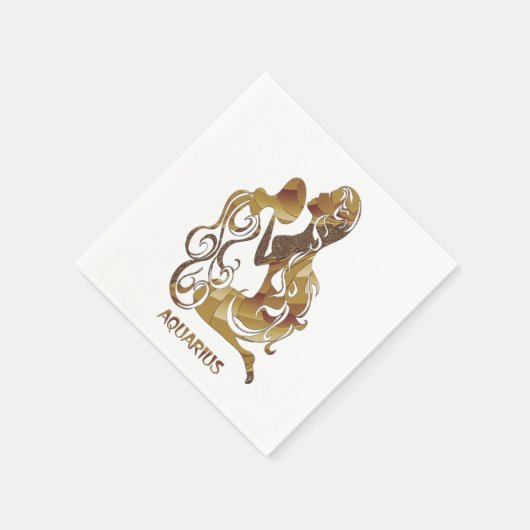 アクエリアス〔占星術の〕十二宮図 スタンダードカクテルナプキン (角)