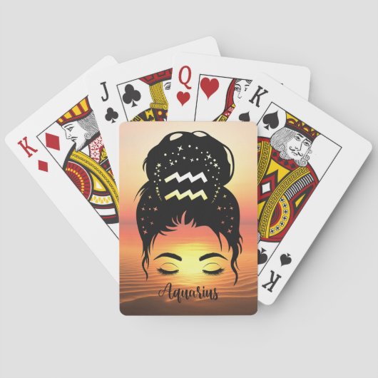 アクエリアス〔占星術の〕十二宮図 トランプ (裏面)