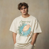 アクエリアス〔占星術の〕十二宮図、星占い植物学、フローラ Tシャツ