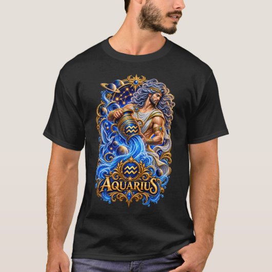 アクエリアス 星座 水瓶座 – 天体占星術 Tシャツ (正面)