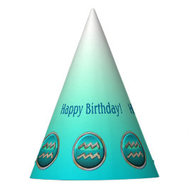 アクエリアス-水持参人の(占星術の)十二宮図の印 パーティーハット