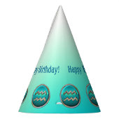 アクエリアス-水持参人の(占星術の)十二宮図の印 パーティーハット (左)