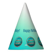 アクエリアス-水持参人の(占星術の)十二宮図の印 パーティーハット (右)