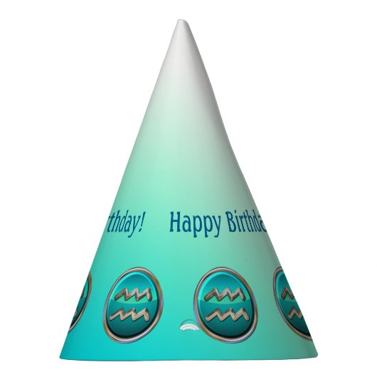 アクエリアス-水持参人の(占星術の)十二宮図の印 パーティーハット (右)