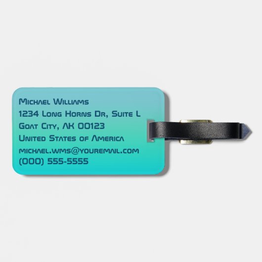 アクエリアス-水持参人の(占星術の)十二宮図の記号 ラゲッジタグ (裏面横)