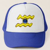 アクエリアス/金ゴールド〔占星術の〕十二宮図誕生日宝石 キャップ (正面)