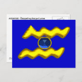 アクエリアス/金ゴールド〔占星術の〕十二宮図誕生日宝石 ポストカード (正面/裏面)