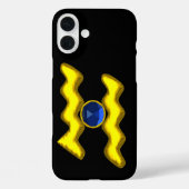 アクエリアス/金ゴールド〔占星術の〕十二宮図誕生日宝石 Case-Mate iPhoneケース (裏面)