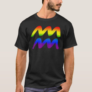 アクエリアスLGBT〔占星術の〕十二宮図サインレインボープライドゲイ Tシャツ