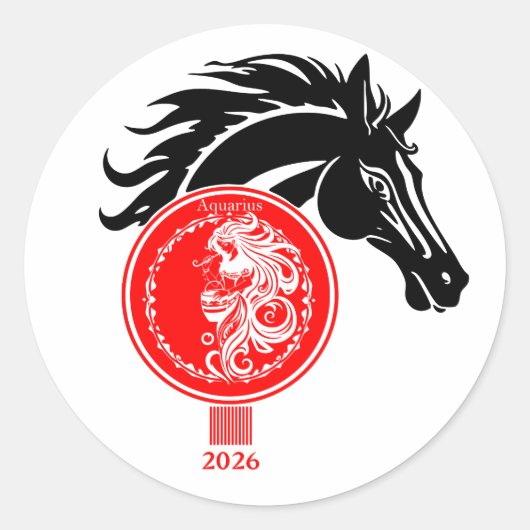 アクエリアスx馬の年2026 ラウンドシール (正面)