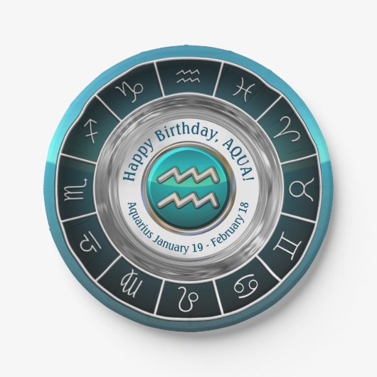 アクエリウス占星術の標識紙プレート ペーパープレート (正面)