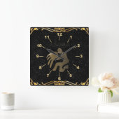 アクエリウス·ゴールデン·サイン スクエア壁時計 (ホーム)