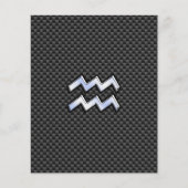 アクエリウス〔占星術の〕十二宮図サイン炭素繊維スタイル チラシ (正面)