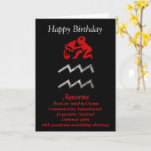 アクエリウス〔占星術の〕十二宮図サイン誕生日グリーティングカード カード (黄色い花)