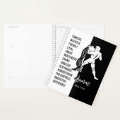 アクエリウス〔占星術の〕十二宮図サイン、白黒 プランナー手帳 (ディスプレー)